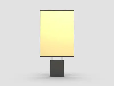 Style advertisement close to a street in city 3D model