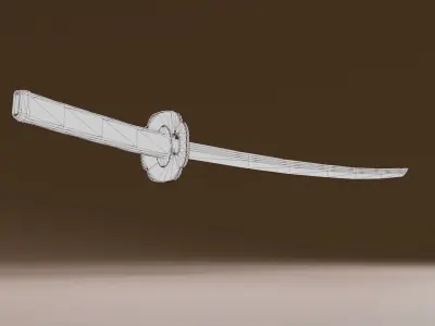 Samurai sword Low-poly 3D model