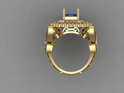 Antique Diamand Ring Women 3D Print model 3D print model