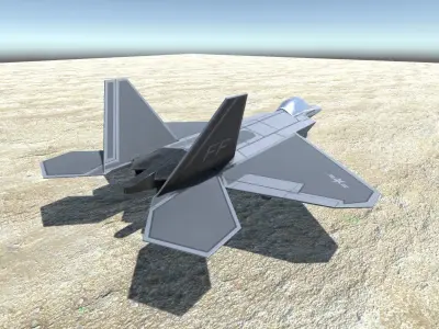 Low Poly F22 Raptor Low-poly 3D model