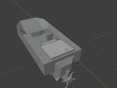 small propeller boat design Free low-poly 3D model