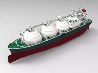 LNG Gas Carrier Low-poly Low-poly 3D model