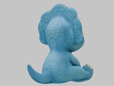 Triceratops Kid Low-poly 3D model