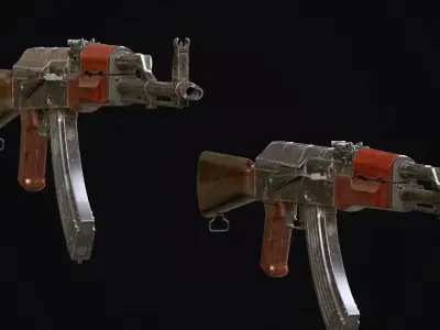 AKM74 ak - rifle Low-poly 3D model