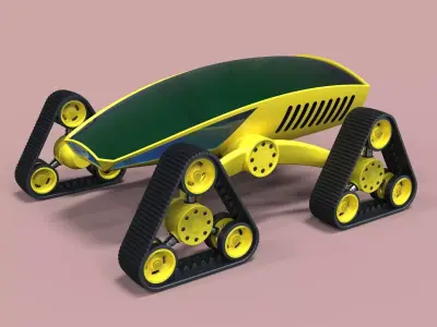 Rover robot with wheels 3D model