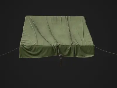 Camp Tent Military Low-poly 3D model