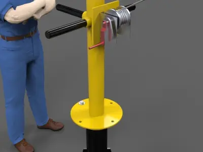 Davit crane 1000 lbs Free 3D model