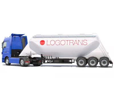 Mercedes Actros with Silo 3D model