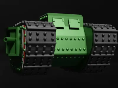 Anime Tank Low-poly 3D model