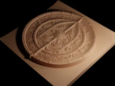 Shield CNC 3d Print High Relief Sand Casting 3D print model