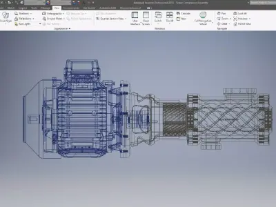 Screw Compressor Assembly 3d model 3D model