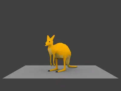 kangaroo made in blender Low-poly 3D model