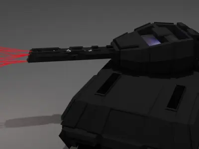 Plasma-gun tank Low-poly 3D model