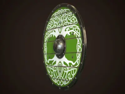 Viking Shield 10 Low-poly 3D model