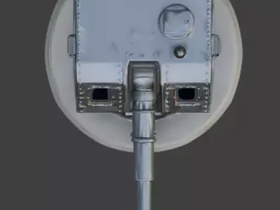 WWII Coastal Defense Battery 3D Model Low-poly 3D model