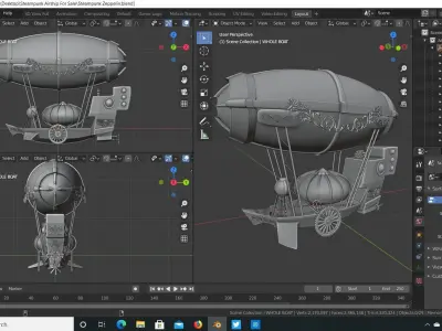 Steampunk Airship Zeppelin 3D model
