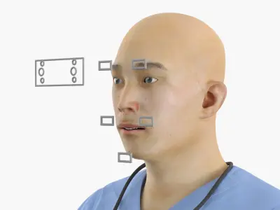  Operating Room Doctor T Pose Blue Rigged 