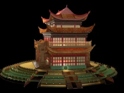 Chinese ancient  house  3D model purchase