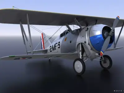F2F-1 US Marines 1939 Low-poly 3D model