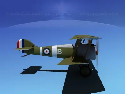 Sopwith Camel 3D model - Rigged and Textured