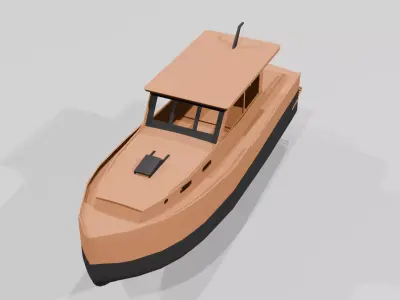 High Quality Boat Ship 3D Model Low-poly 3D model