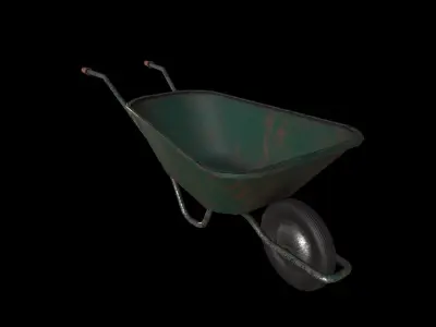 Old Wheelbarrow Free low-poly 3D model