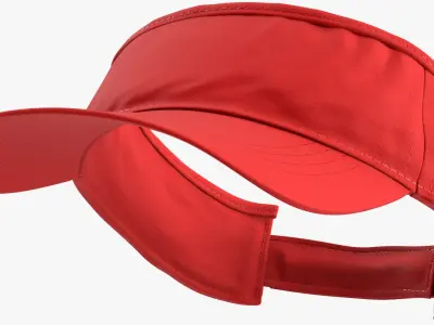 Unisex Sports Sun Visor Red 3D model