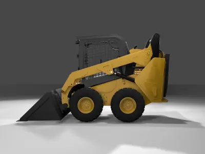 Realistic Skid Steer Loader 3D Model PBR Game Ready Free 3D model