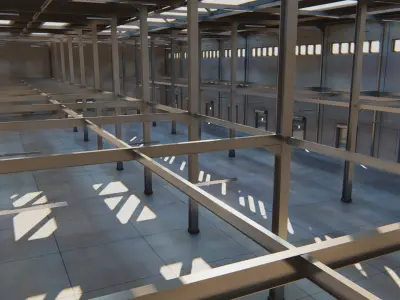 Warehouse inside of building 3D model