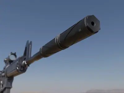 Modern Tactical Suppressor High Quality Weapon Prop 4K PBR Low-poly 3D model