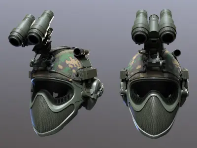 Tactical Helmet Low-poly 3D model purchase