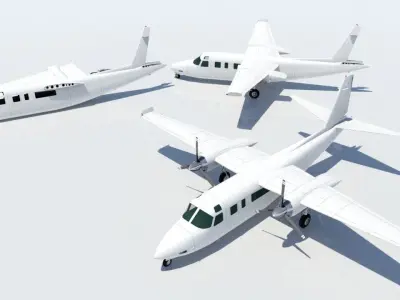 Turbo Commander 690 boneyard low poly  Static  Low-poly 3D model