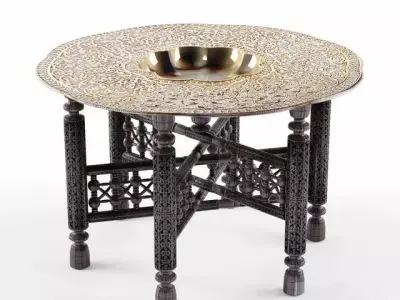 historic model ornate table with metal base 3D model