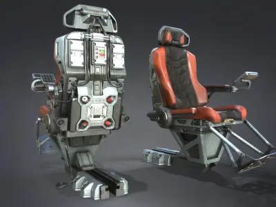 Sci-fi Pilot Seat1 3D model
