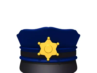 Police hat 02 3D model