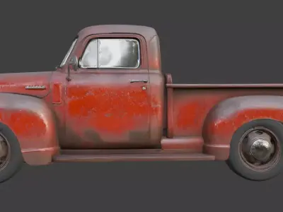 Vintage Rusty Pickup Truck 3D Model 3D model 38