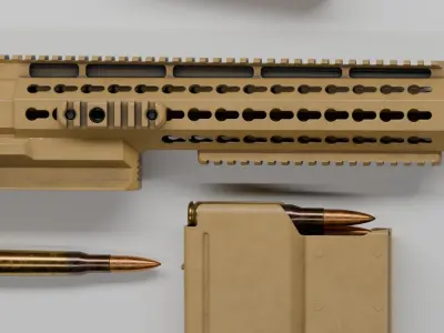 Accuracy International - AX 50 ELR Low-poly 3D model