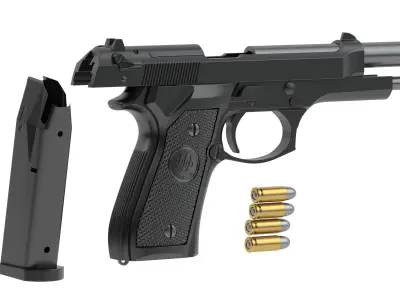 Beretta 92 Semi-Automatic Pistol 3D model