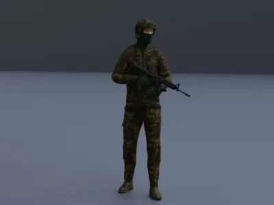 Soldier - III Low-poly 3D model