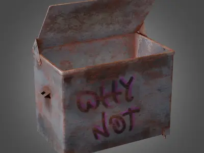 Dirty Trash Container Low-poly 3D model