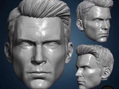 Chris Evans Captain America 3D printable for action figures 3D print model