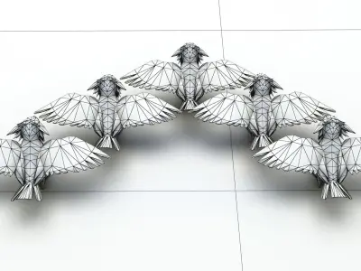 Spearow Model group of birds 3D model