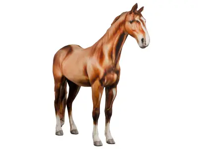 Realistic 3D Horse Model High-Quality Textured  Game Ready Low-poly 3D model