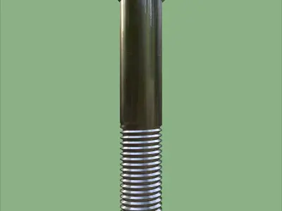 Steel Stained M12 Bolt Allen Counter Sink PBR 4K 3D model