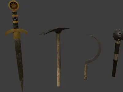 Medieval Weapons Low-poly 3D model purchase