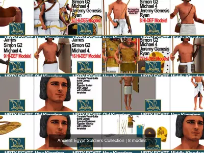 Ancient Egypt Soldiers Collection 3D Model Pack