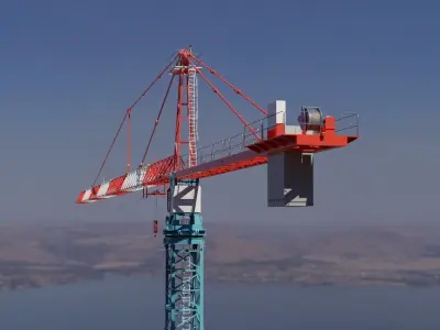 Hammerhead Tower Crane 5 - Big Construction Crane 3D model