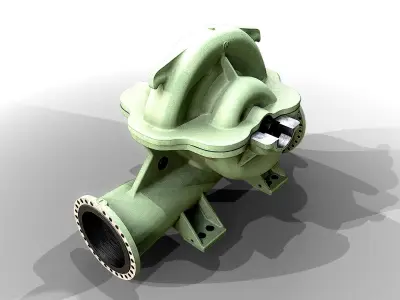 Split Casing Centrifugal Pump Housing Low-poly 3D model