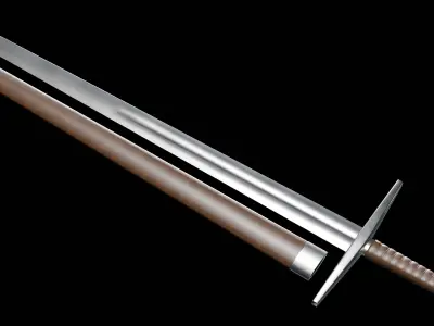Longsword and Scabbard - 5 Color Variants Low-poly 3D model