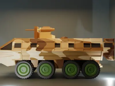 Lazar MRAP Mine Resistant Ambush Protected Armored Vehicle  Low-poly 3D model